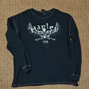 Harley-Davidson Black and White Graphic Long Sleeve
